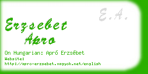 erzsebet apro business card